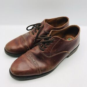 Johnston & Murphy Shoes Lace Up Dress Leather Upper Classic Brown Size 10.5